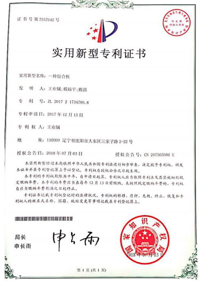 使用新(xīn)型專利證(zhèng)書